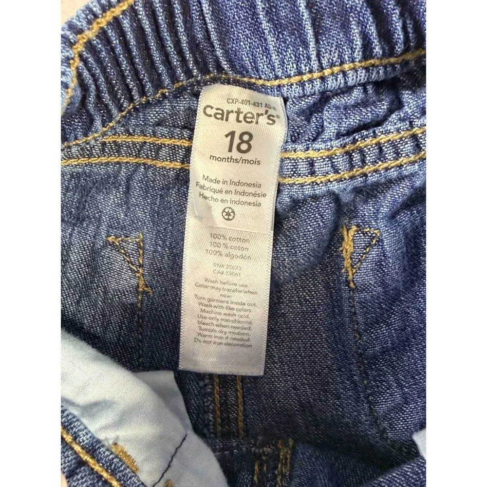 Carter's Baby Girl Denim Shorts 18M‎ Dark Wash Frayed Hem Jean Shorts Cute